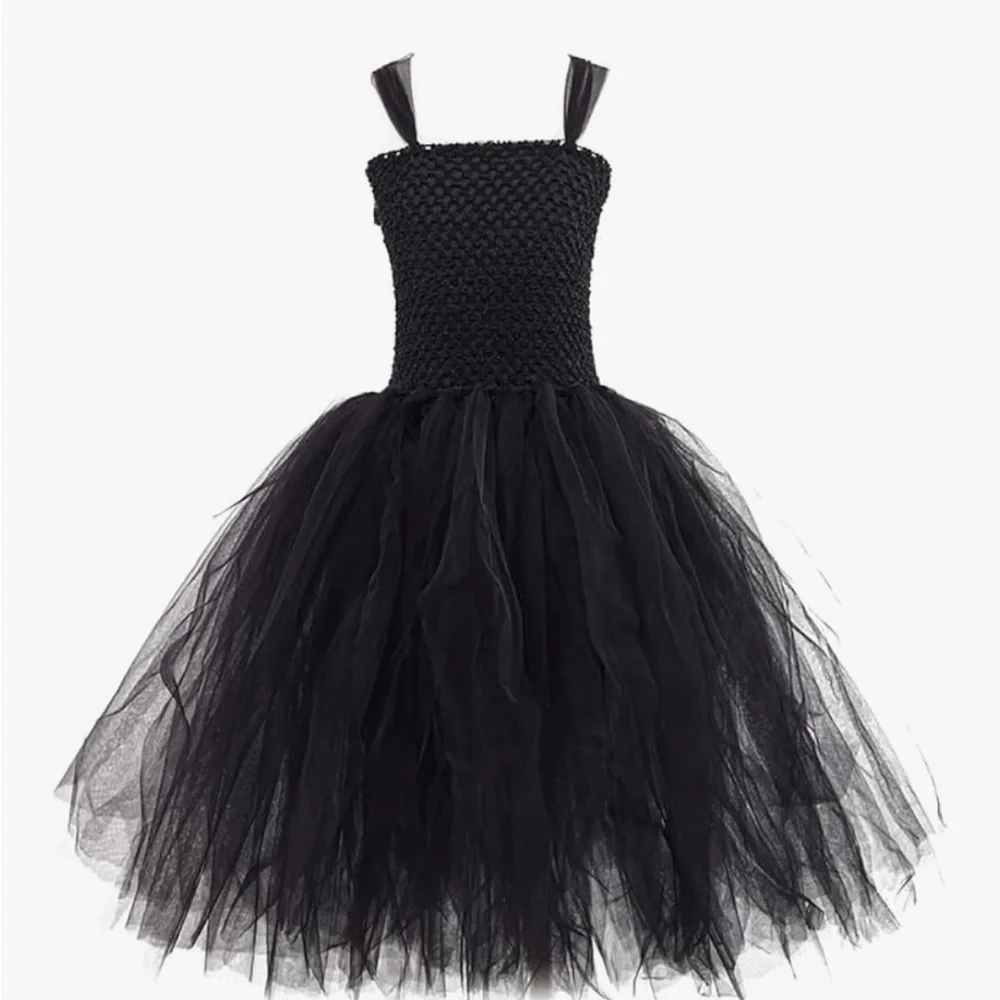 NWT Mystical Black Tutu Kids Costume Set with Lace Accessories
